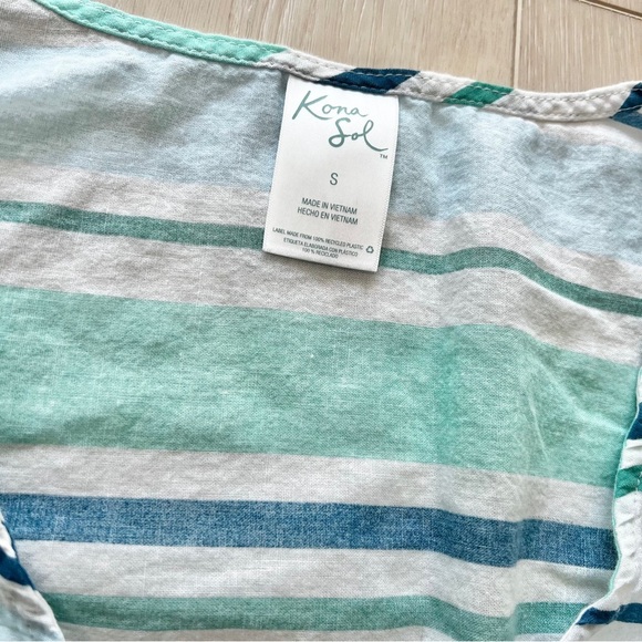 Kona Sol Striped Swimsuit Coverup Tunic Size Small - Picture 2 of 4